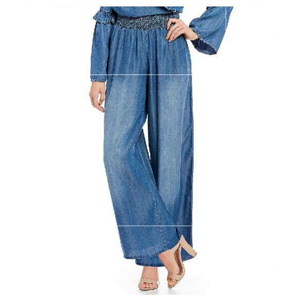 Pants - Denim palazzo pants